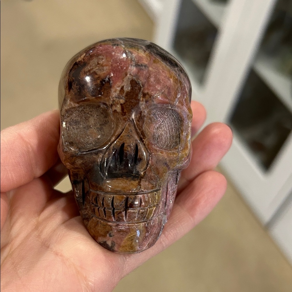 Rhodonite Crystal Skull Decor